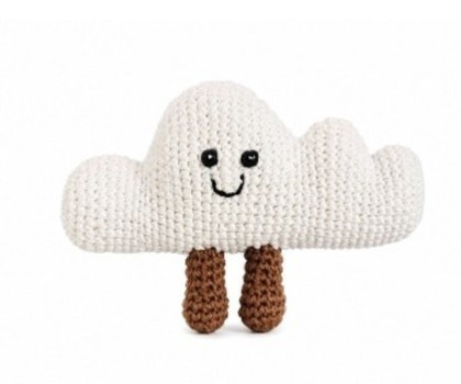 white cloud baby rattle